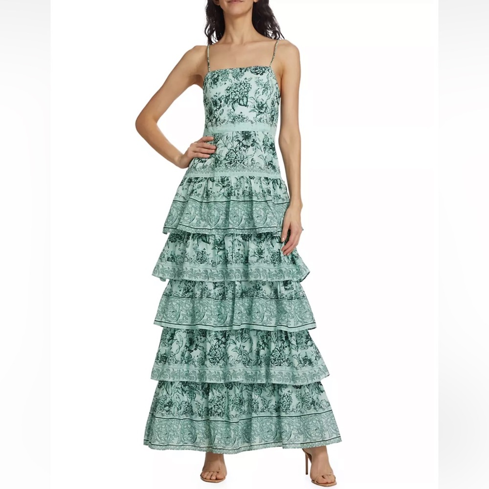 Alice + Olivia Valencia Floral Tiered Cotton Dress